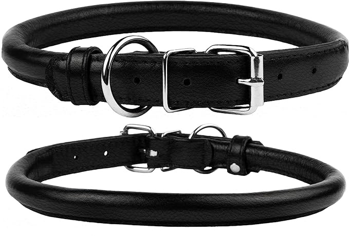 CollarDirect Rolled Leather Dog Collar