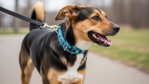 Hand holding a bright pink Max & Neo Martingale Collar with reflective stitching next to a small, worn pink collar, highlighting the quality of the Best Martingale Collars for Dogs